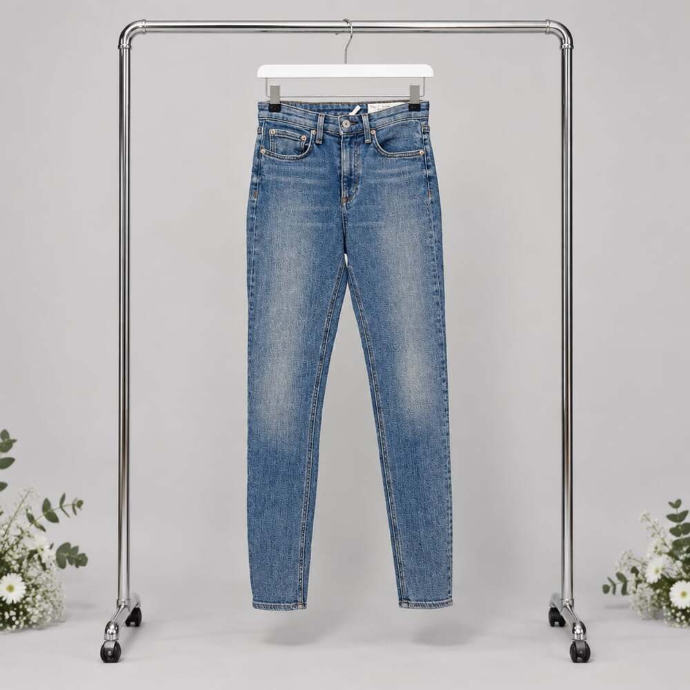 Rag & Bone Nina High-Rise Ankle Skinny Jeans Size 25 Collins Blue